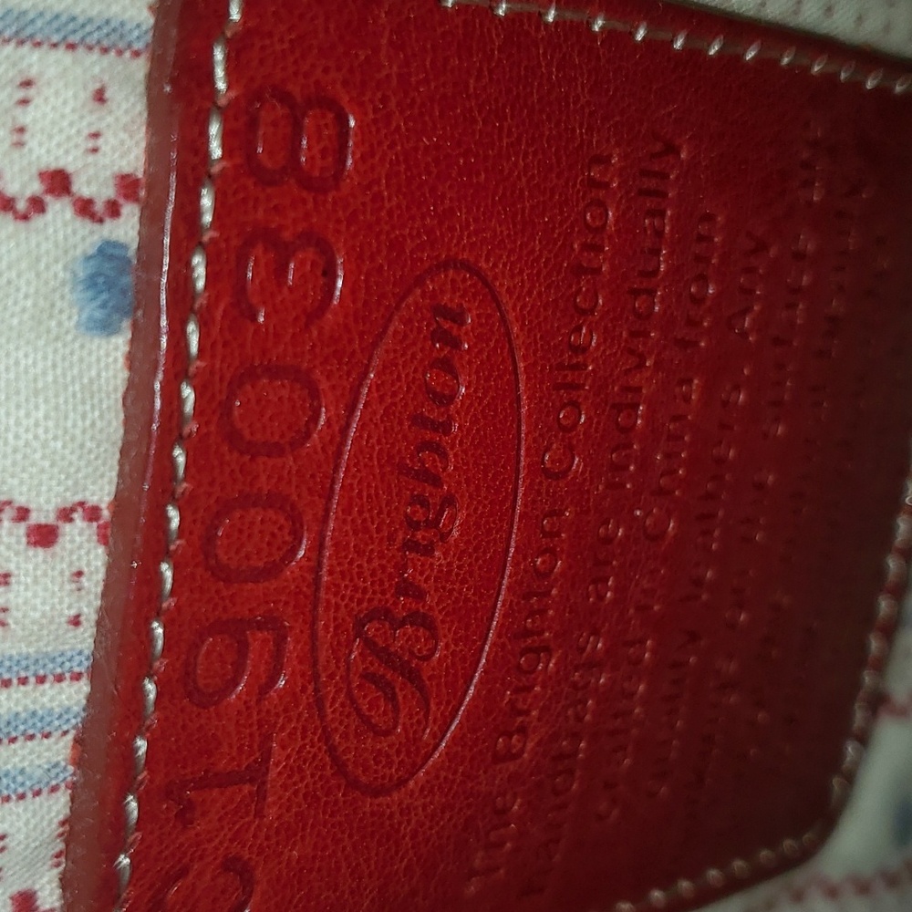 Brighton Bamboo Handle Doctor Bag Candy Stripe Red Rose Vintage Retro Style - Picture 10 of 13